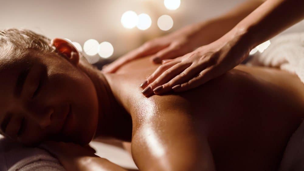 rose essential oil application - massage